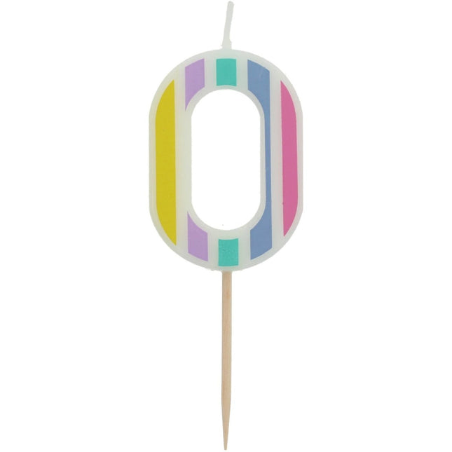 Kaars 0 Jaar Pastel 5cm van Folat koop je bij Partywinkel