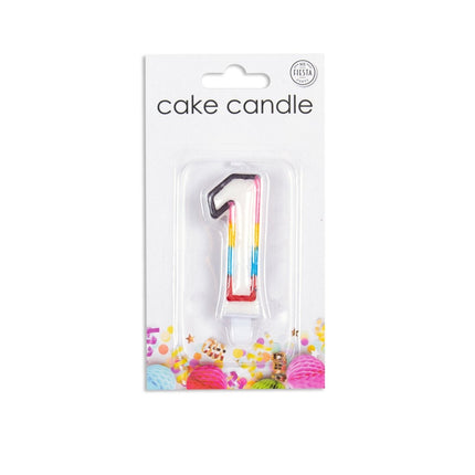 Kaars 1 Jaar Gekleurd 7cm van WeFiesta koop je bij Partywinkel