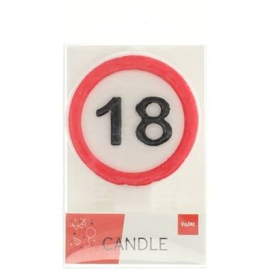 Kaars 18 Jaar Verkeersbord van Folat koop je bij Partywinkel