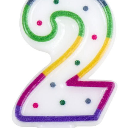 Kaars 2 Jaar 8cm - Partywinkel - 8712026310620