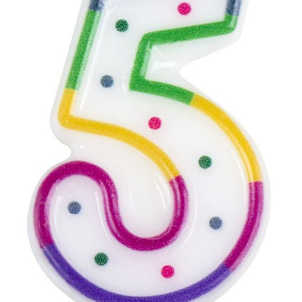 Kaars 5 Jaar 8cm - Partywinkel - 8712026310651
