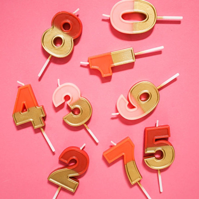 Kaars 5 Jaar Retro Rood 5cm van Folat koop je bij Partywinkel