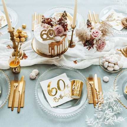 Kaars 60 Jaar Goud 7,5cm van Partydeco koop je bij Partywinkel