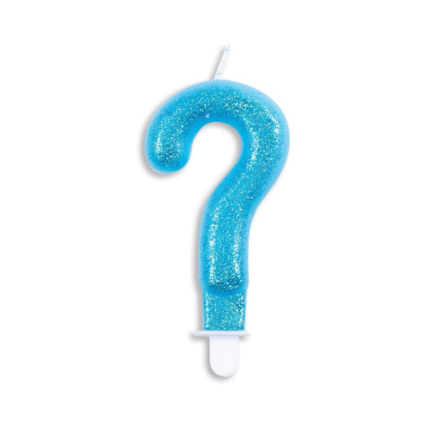 Kaars ? Jaar Blauw Glitter 7cm van WeFiesta koop je bij Partywinkel