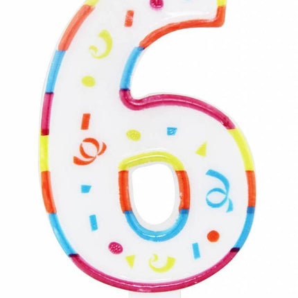 Kaars XL 6 Jaar 17cm - Partywinkel - 8714572229265