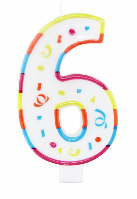 Kaars XL 6 Jaar 17cm - Partywinkel - 8714572229265