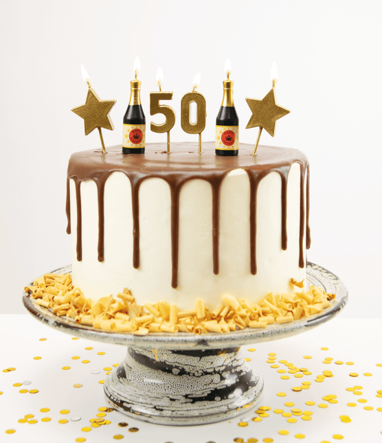 Kaarsjes 50 Jaar Champagne 17,5cm van Paper Dreams koop je bij Partywinkel