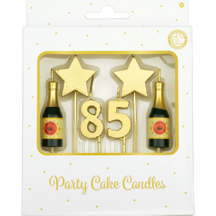 Kaarsjes 85 Jaar Champagne 17,5cm van Paper Dreams koop je bij Partywinkel