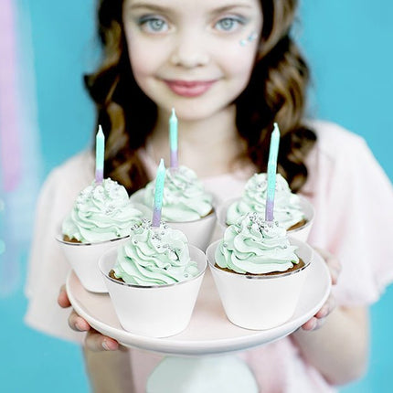 Kaarsjes Ombre 6cm 20st van Partydeco koop je bij Partywinkel