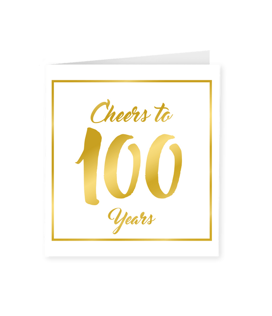 Kaart 100 Jaar Goud Wit 15cm van Paper Dreams koop je bij Partywinkel