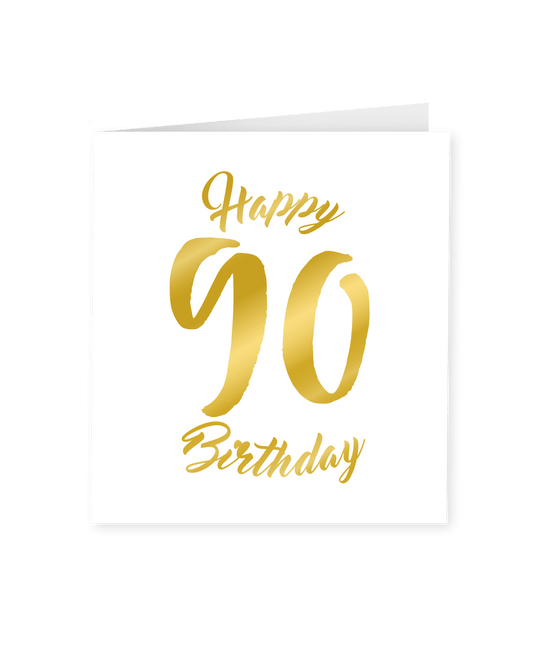Kaart 90 Jaar Goud Wit 15cm van Paper Dreams koop je bij Partywinkel