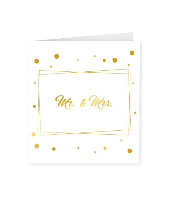 Kaart Mr & Mrs Goud Wit 15cm van Paper Dreams koop je bij Partywinkel