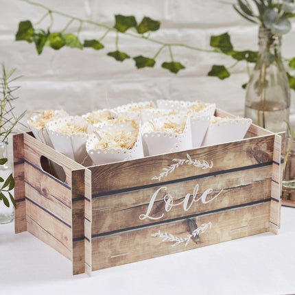 Kaarten Box Love Hout 30cm van Ginger Ray koop je bij Partywinkel