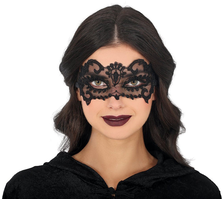 Kant Masker Zwart van Fiestas Guirca koop je bij Partywinkel