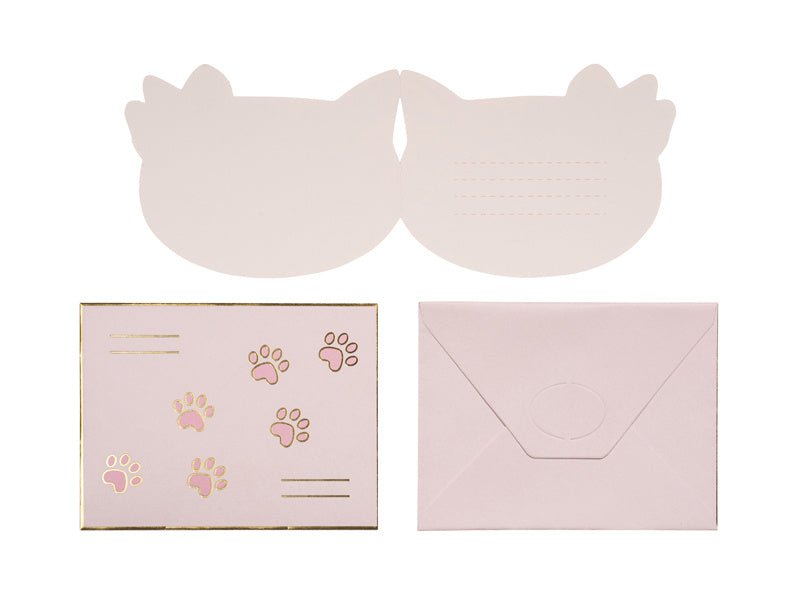 Kat Uitnodigingen 13cm 6st van Partydeco koop je bij Partywinkel