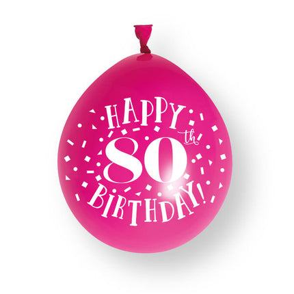 10ct Happy 80th Birthday 23cm Latex Balloons