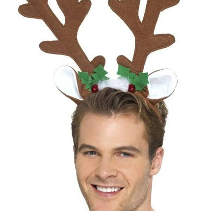 Kerst Haarband Rendier XL van Smiffys koop je bij Partywinkel