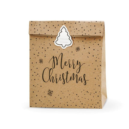 Kerst Uitdeelzakjes Merry christmas 3st van Partydeco koop je bij Partywinkel