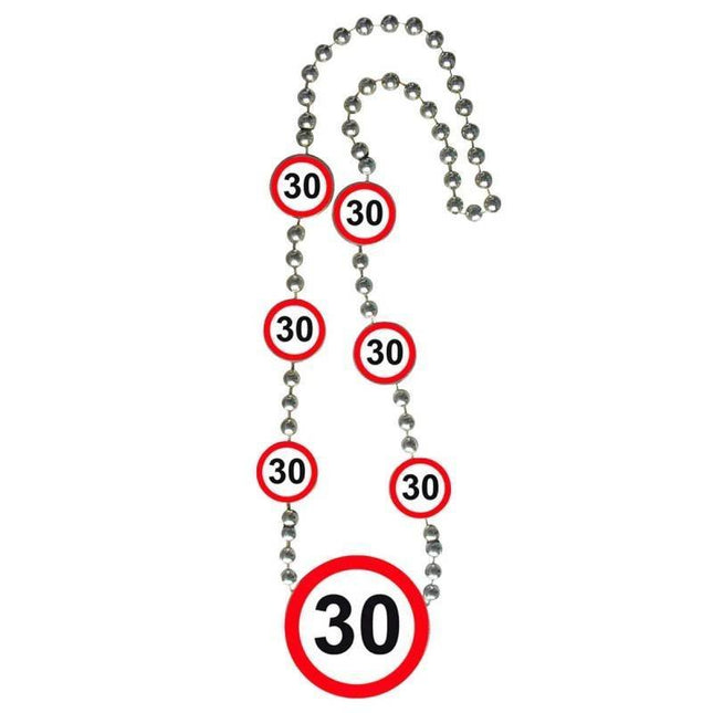 Ketting 30 Jaar Verkeersbord - Partywinkel - 8714572287302