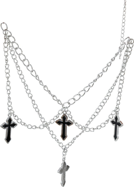 Ketting 4 kruishangers Zilver van Fiestas Guirca koop je bij Partywinkel