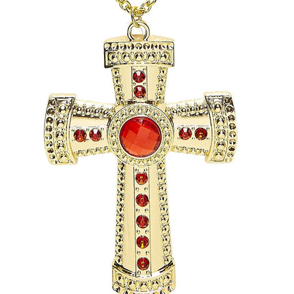 Ketting Kruis Met Edelsteen van Widmann koop je bij Partywinkel