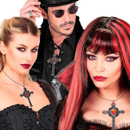 Ketting Kruis Rode Juwelen van Widmann koop je bij Partywinkel