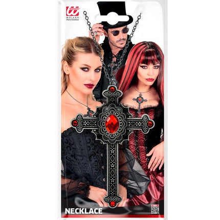 Ketting Kruis Rode Juwelen van Widmann koop je bij Partywinkel