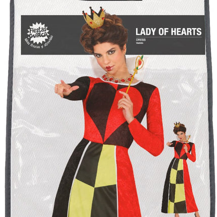 Queen Kleid Schwarz Rot Damenherzen – Partywinkel