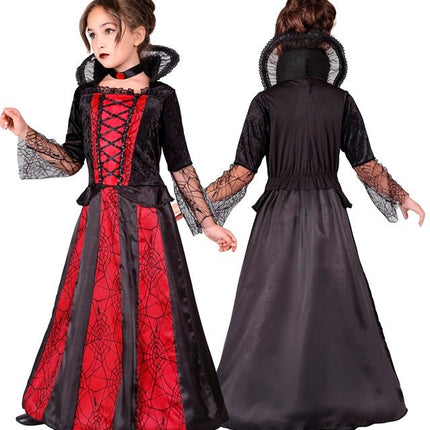 Kostuum Vampier Rood Zwart Meisje van Widmann koop je bij Partywinkel