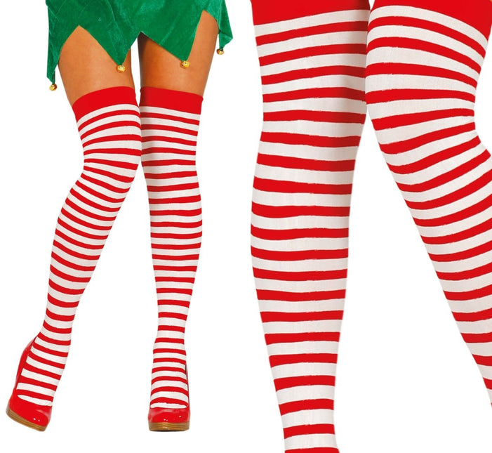 Kousen Rood Witte Strepen 2st van Fiestas Guirca koop je bij Partywinkel