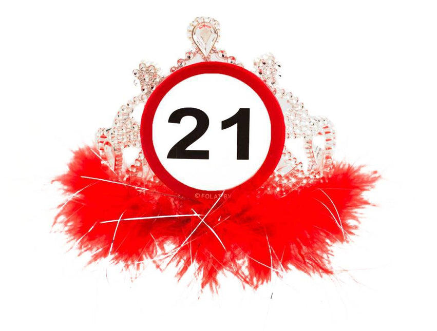 Kroontje 21 Jaar Verkeersbord - Partywinkel - 8714572288217