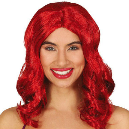 Krullen Pruik Rood van Fiestas Guirca koop je bij Partywinkel
