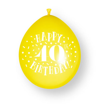 10ct Happy 40th Birthday 23cm Latex Balloons