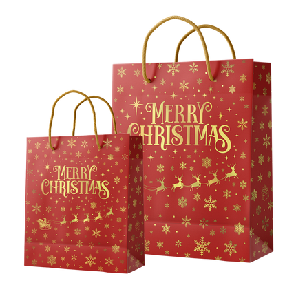 Geschenktüte L - Frohe Weihnachten Rot