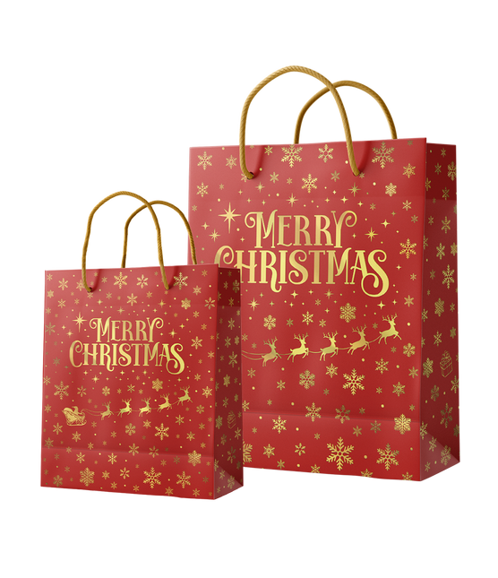 Geschenktüte L - Frohe Weihnachten Rot