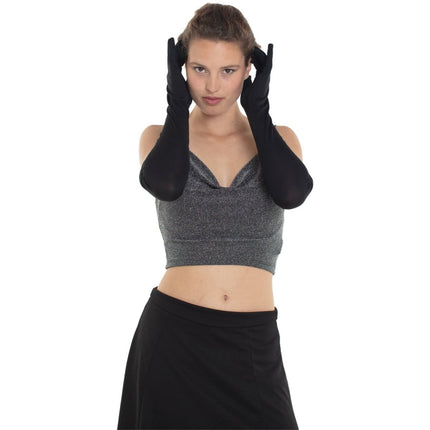 Lange Zwarte Handschoenen Dames van Folat koop je bij Partywinkel