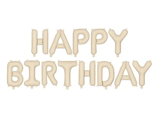 Happy Birthday Letter Ballon Beige 3.4m