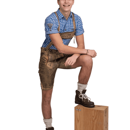 Lederhose Bruin Heren Leer van Haus Huberts koop je bij Partywinkel