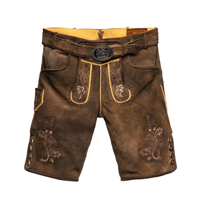 Lederhose Bruin Kort Brixen van Partychimp koop je bij Partywinkel
