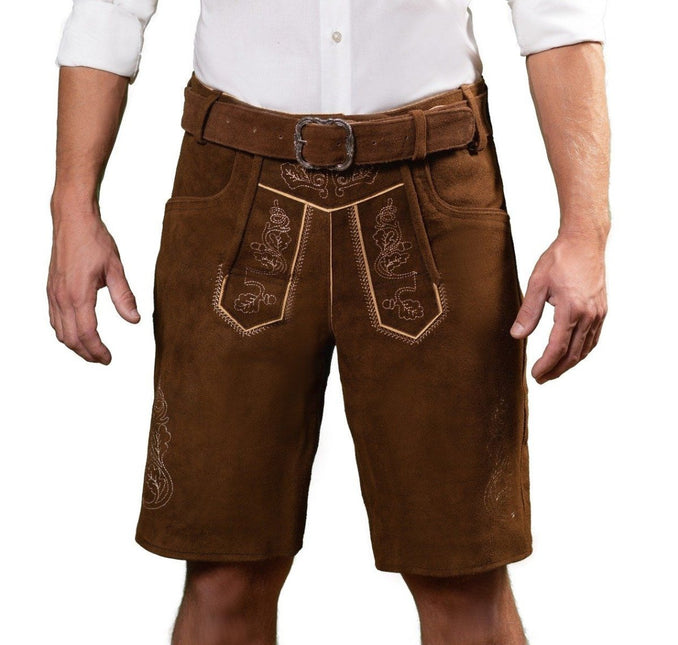 Lederhose Bruin Kort Brixental van Partychimp koop je bij Partywinkel