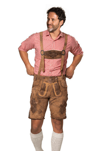 Lederhose Bruin Kort Lech van Tannhauser koop je bij Partywinkel