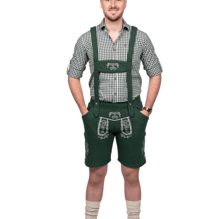 Lederhose Donkergroen Heren Leer van Haus Huberts koop je bij Partywinkel