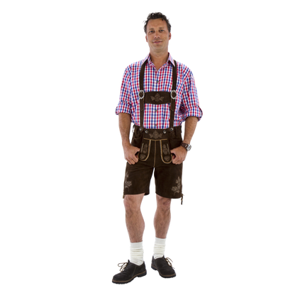 Lederhose kurz braun GEITENLEER/ kurz braun ZIEGENLEDER