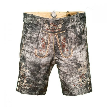 Lederhose Leer Kort Schaduw Zwart en Bretels van Partychimp koop je bij Partywinkel