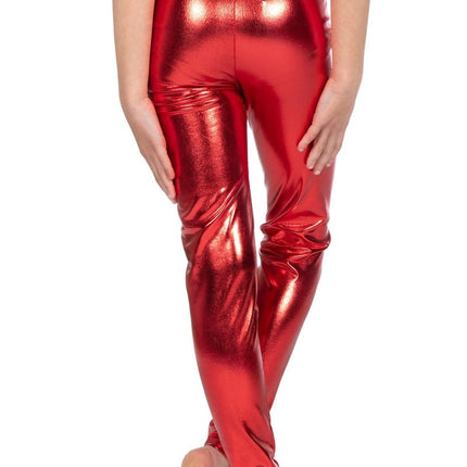 Legging metallic Rood(V) van Wilbers & Wilbers koop je bij Partywinkel