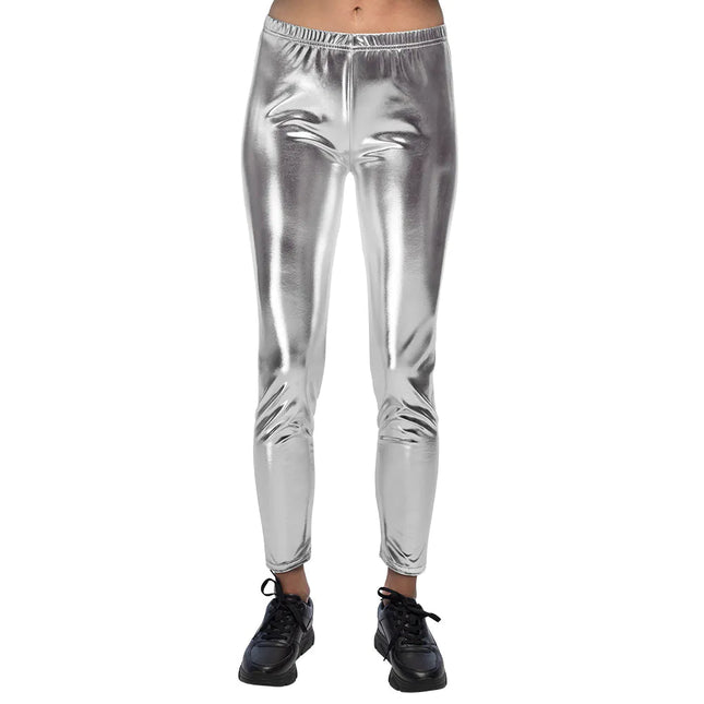 Legging Metallic Zilver - Partywinkel - 8712026023629