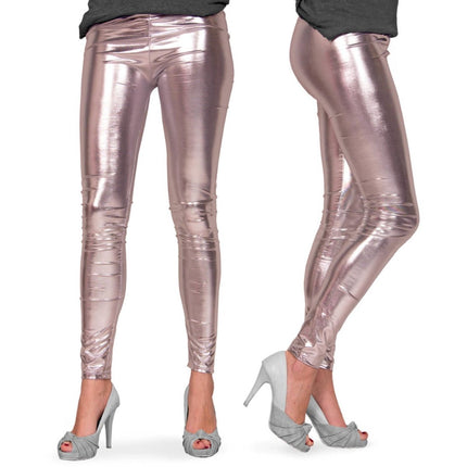 Legging Metallic Zilver Effen van Folat koop je bij Partywinkel