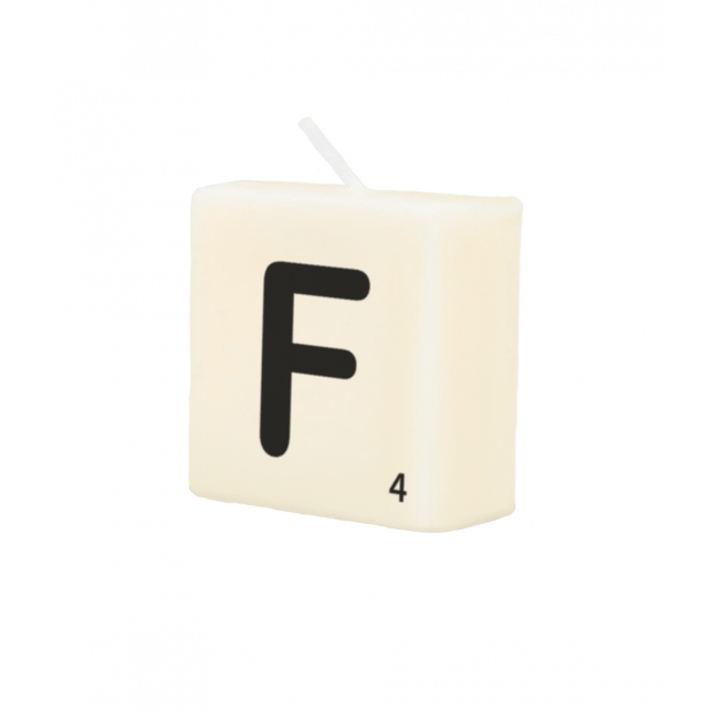 Letter Kaarsje F 4cm van Paper Dreams koop je bij Partywinkel