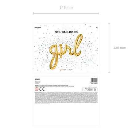 Letterballon Set Girl Goud Leeg 77cm van Partydeco koop je bij Partywinkel