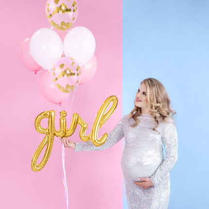 Letterballon Set Girl Goud Leeg 77cm van Partydeco koop je bij Partywinkel